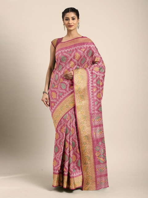 

The Chennai Silks Women Maroon Floral Printed Saree