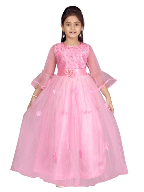 

Aarika Pink Net Maxi Dress