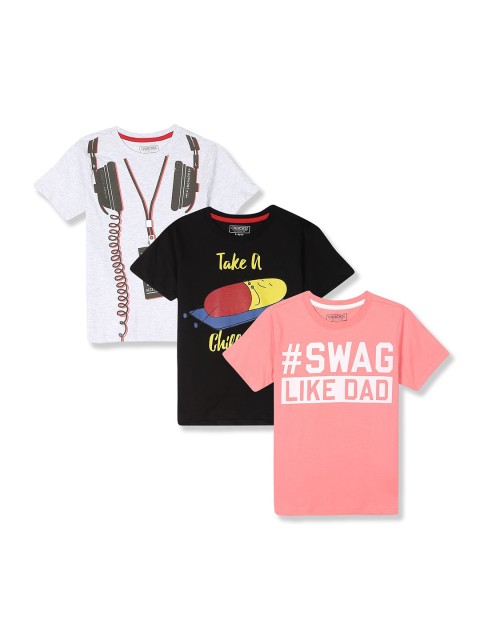 

Cherokee Boys Pack Of 3 Graphic Printed Pure Cotton T-shirt, Coral