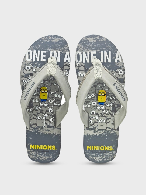 

Free Authority Men Grey & White Minions Printed Rubber Thong Flip-Flops