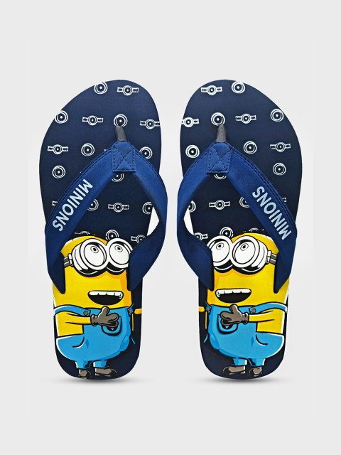 

Free Authority Men Blue & White Printed Rubber Minions Thong Flip-Flops