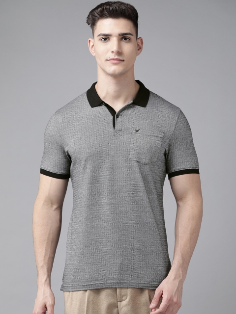 

Blackberrys Men Grey Melange Slim Fit T-shirt