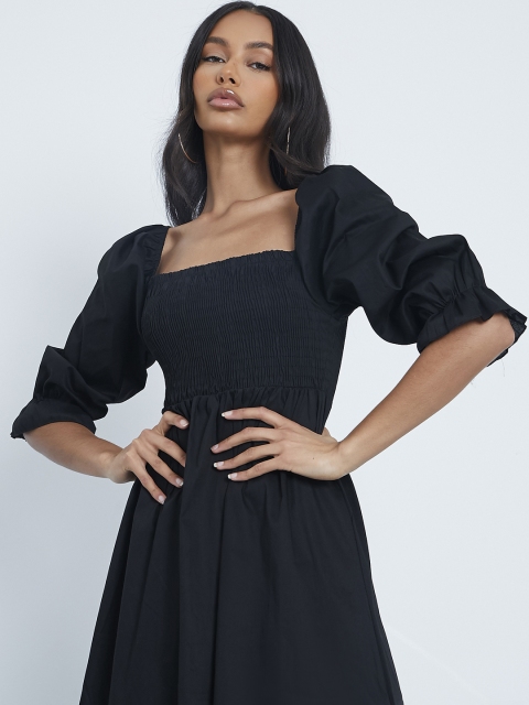 

I Saw It First Black A-Line Midi Dress
