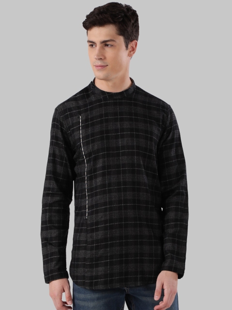 

Ethnix by Raymond Men Black Checked Thread Work Kurta