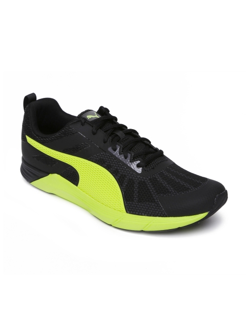

Puma Men Black & Neon Green Propel Running Shoes