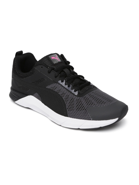 

Puma Women Black & Charcoal Grey Colourblocked Propel Running Shoes