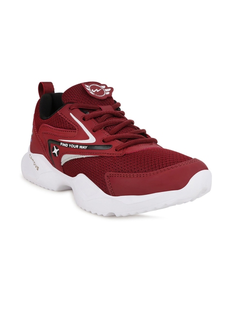 Campus Unisex Kids Maroon Mesh Running Shoes
