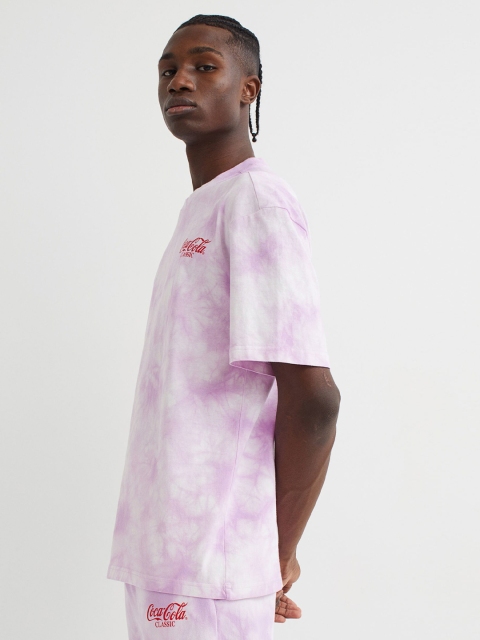 

H&M Purple Relaxed Fit Printed Cotton T-shirt