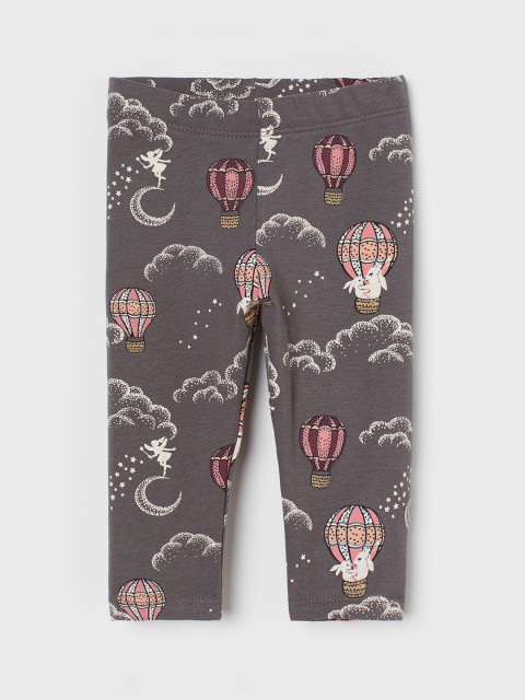 

H&M Girls Grey Printed Brushed Inside Leggings