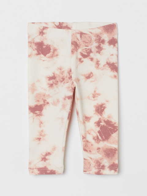 

H&M Girls White & Pink Brushed-Inside Leggings