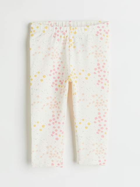 

H&M Girls White & Pink Patterned Leggings