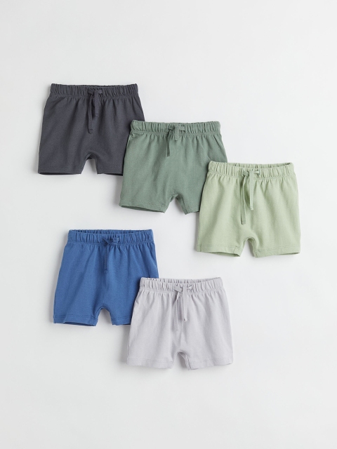 

H&M Pack of 5 Black & Blue Cotton Shorts