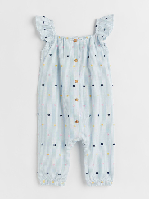 

H&M Infant Girls Cotton Romper Suit, Blue