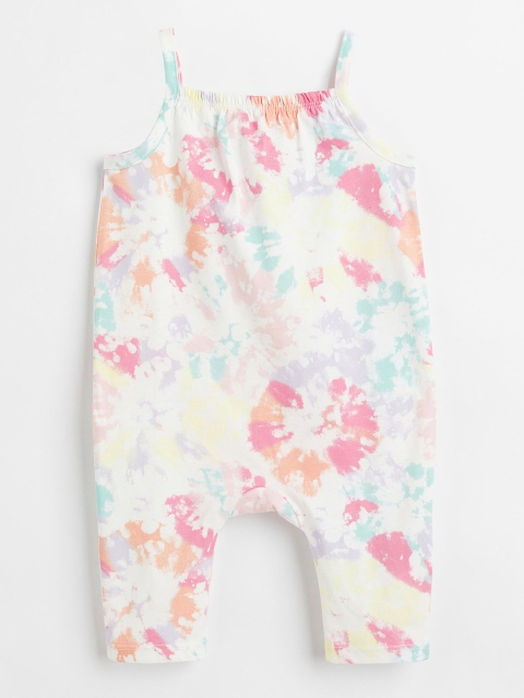 H&M Girls White & Pink Patterned Romper Suit