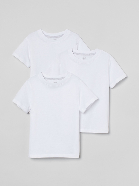 

H&M Boys White 3-Pack Cotton T-shirts