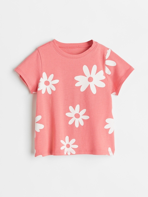 

H&M Girls Orange Printed T-shirt