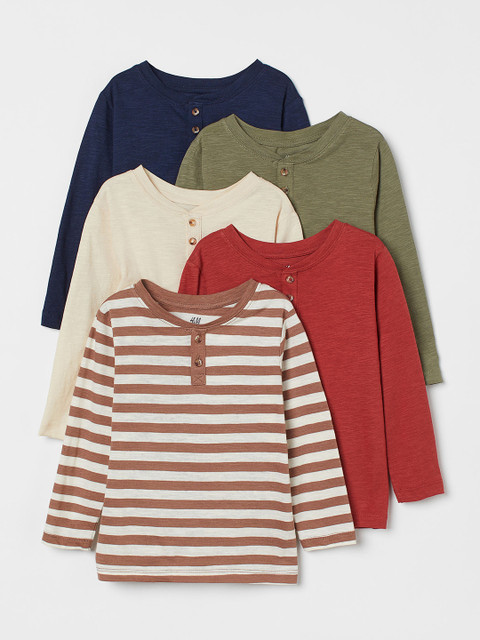 

H&M Pack of 5 Green & Red T-Shirts