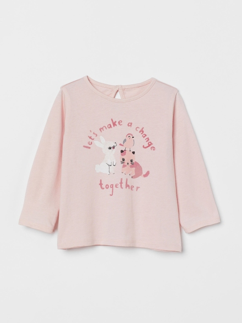 

H&M Girls Pink Printed Top