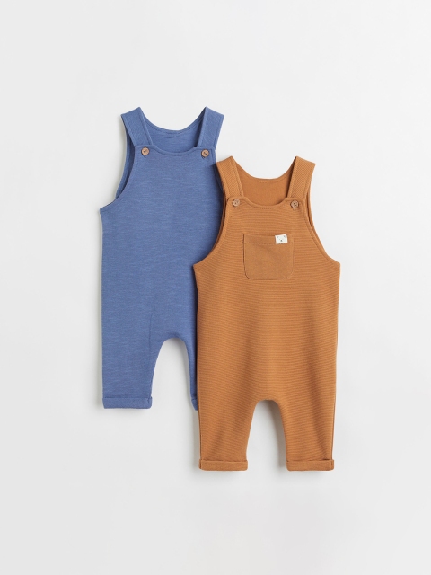 

H&M Boys Pack of 2 Blue & Brown Cotton Dungarees