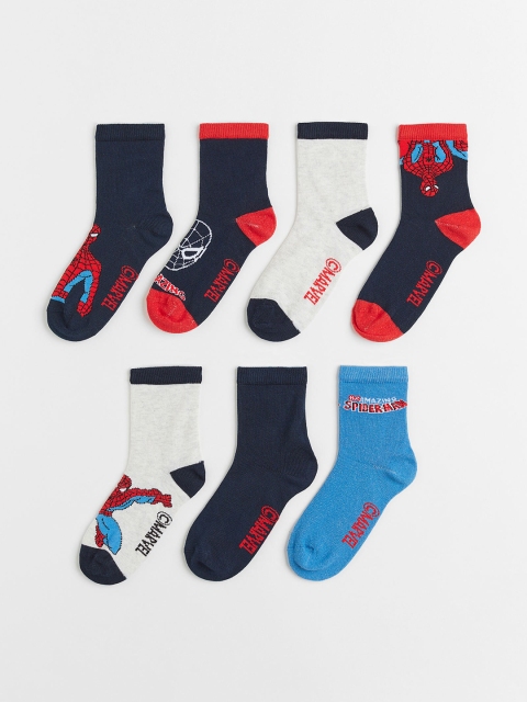 

H&M Boys Pack of 7 Multi-Coloured Patterned Socks