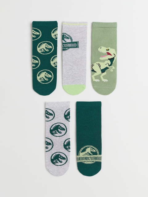 

H&M Boys 5-Pack Patterned Socks, Green