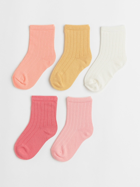 

H&M Girls Striped 5-pack socks, White