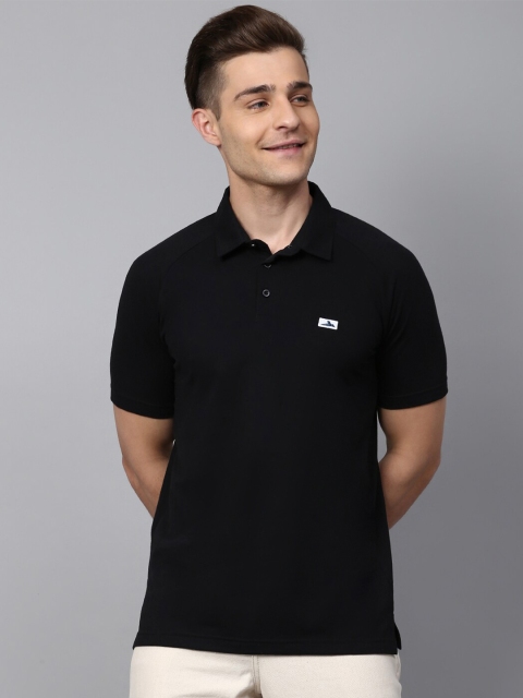 

SPARROWHAWK Men Black Polo Collar Sustainable T-shirt