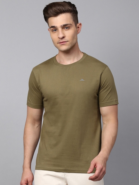 

SPARROWHAWK Men Olive Green Cotton T-shirt