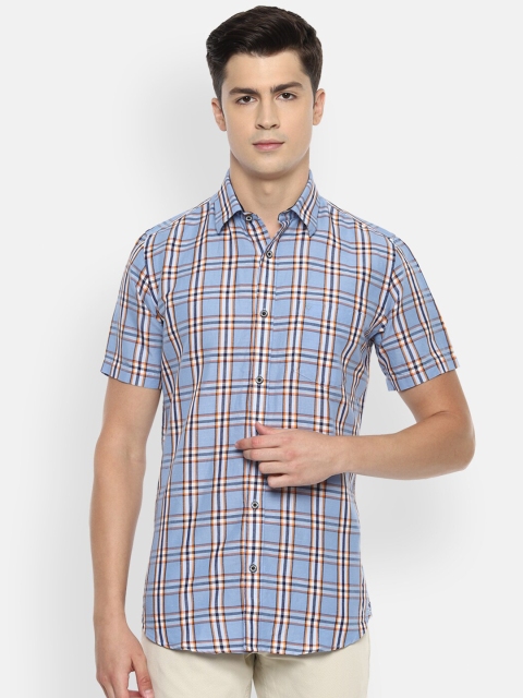 

Van Heusen Sport Men Blue Slim Fit Checked Casual Shirt