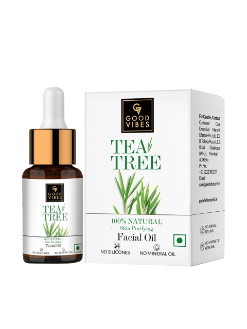 

Good Vibes 100% Natural Tea Tree Skin Purifying Facial Oil 10 ml, White