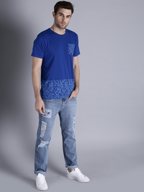 

Kook N Keech Men Blue Mid Rise Highly Distressed Jeans