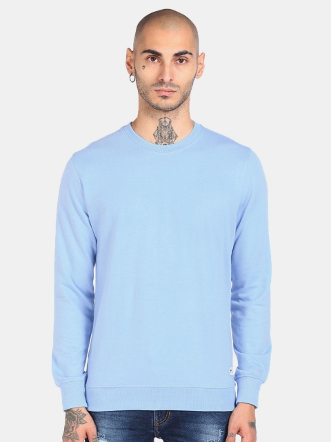 

Ruggers Men Blue Solid Round Neck Cotton Sweatshirt