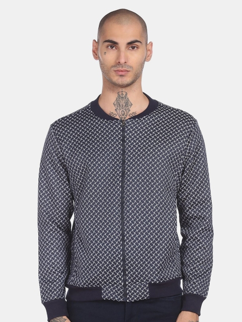 

Ruggers Men Navy Blue & White Printed Sweatshirt