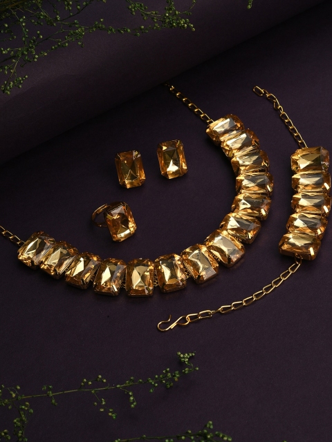

SOHI Gold-Plated Stones-Studded Quirky Choker Jewellery Set