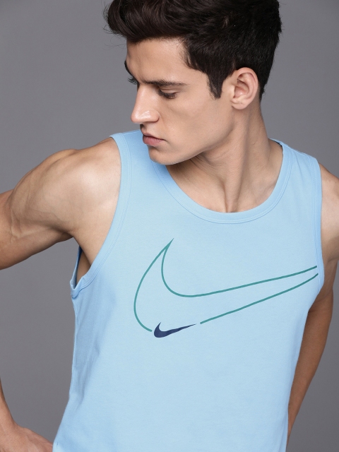 

Nike Men Blue Brand Logo Printed AS M Sleeveless T-shirt