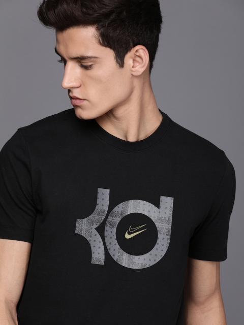 

Nike Men Black & Grey Printed AS KD DF Round Neck T-shirt