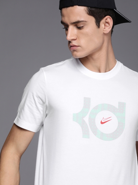 

Nike Men White Printed Round-Neck Casual T-shirt