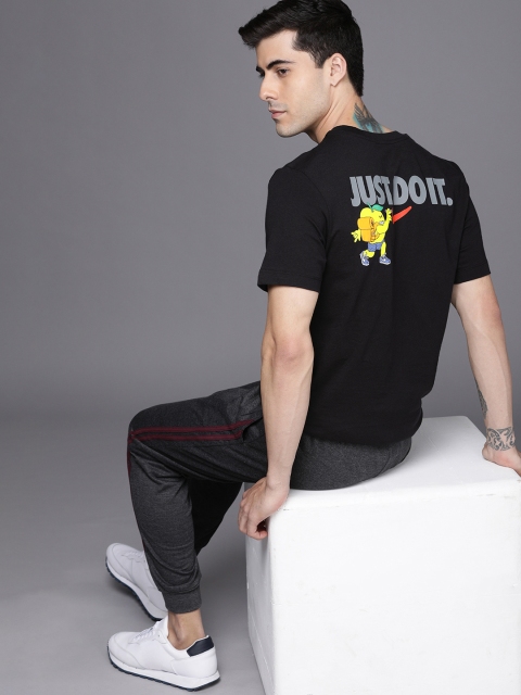 

Nike Men Black Printed Pure Cotton T-shirt