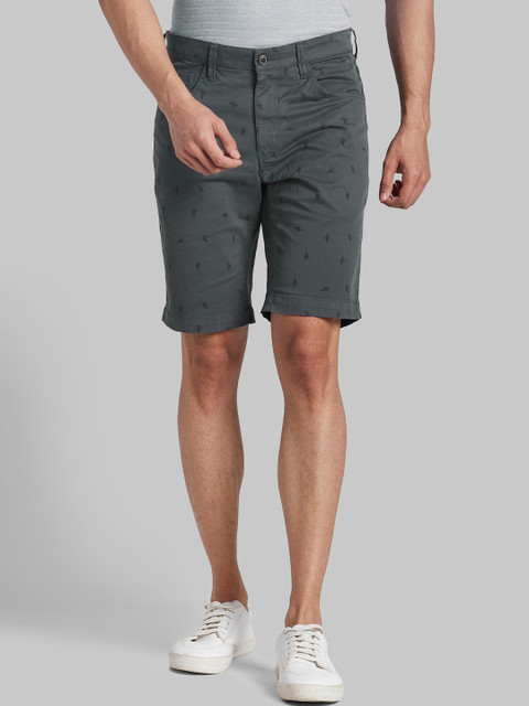 

Parx Men Grey Regular Fit Conversational Printed Cotton Shorts