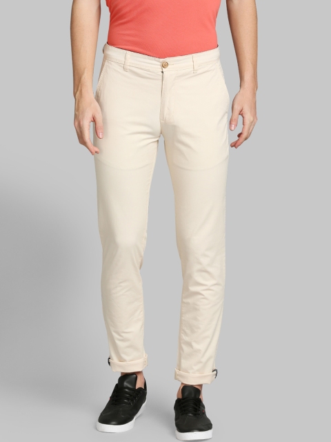 

Parx Men Beige Solid Regular Fit Cotton Trousers
