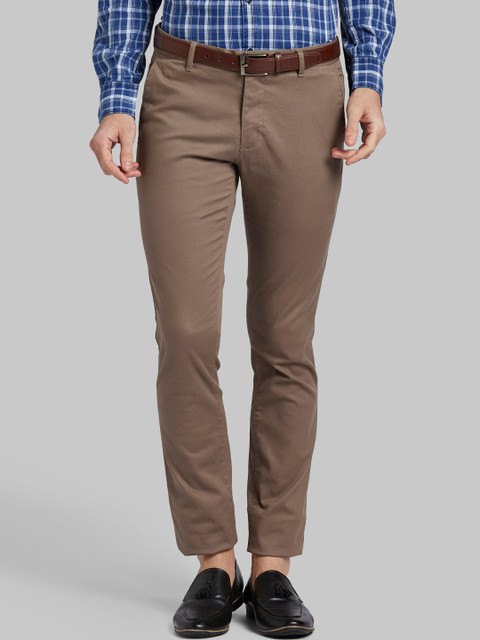 

Parx Men Brown Tapered Fit Solid Cotton Trousers