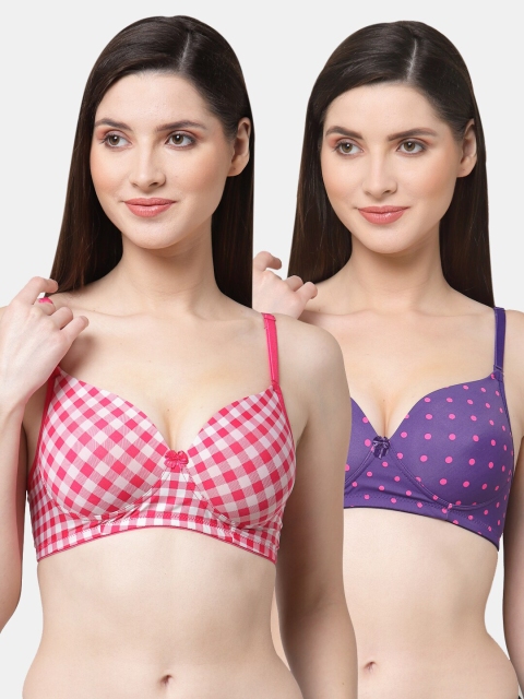 

Floret Magenta & Purple Pack Of 2 Lightly Padded Bra