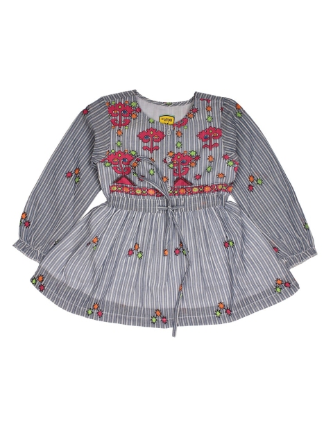 

Lil Lollipop Girls Grey & Red Floral Printed Cotton Dress