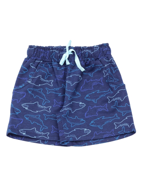

Lil Lollipop Unisex Kids Blue Printed Cotton Shorts
