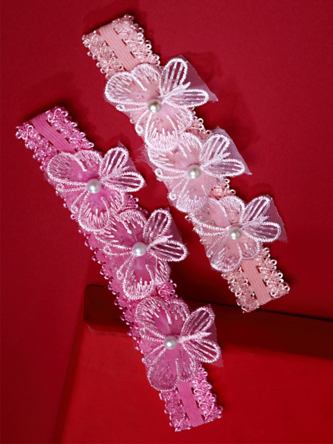

Stoln Girls Pink & Peach-Coloured Set of 2 Beaded Hairband