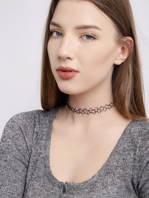 

Accessorize Black Beaded Choker Necklace