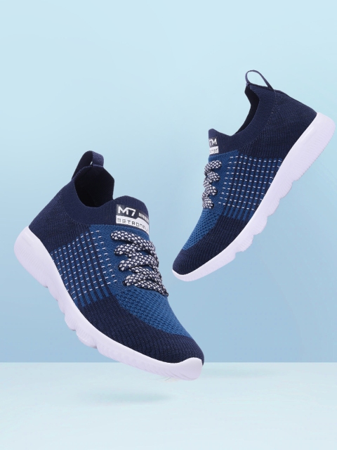 

M7 by Metronaut Men Navy Blue Woven Design Sneakers