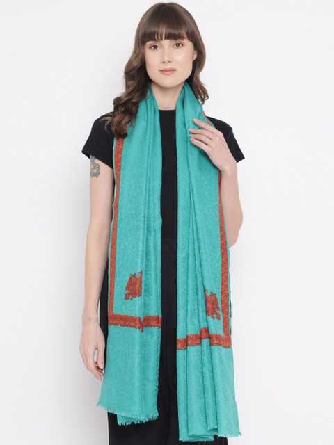 

Pashtush Women Green Woven Design Shawl