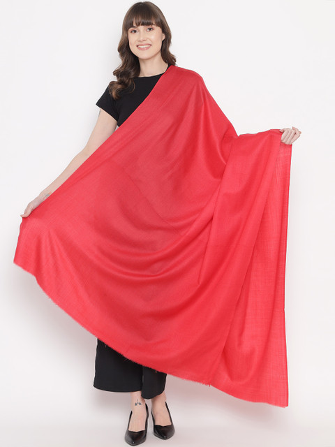 

Pashtush Women Red Solid Shawl
