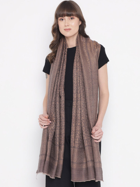 

Pashtush Women Taupe & Brown Printed Woollen Shawl